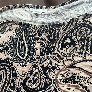 Croft & Barrow Elegant Black and Cream Paisley Blouse